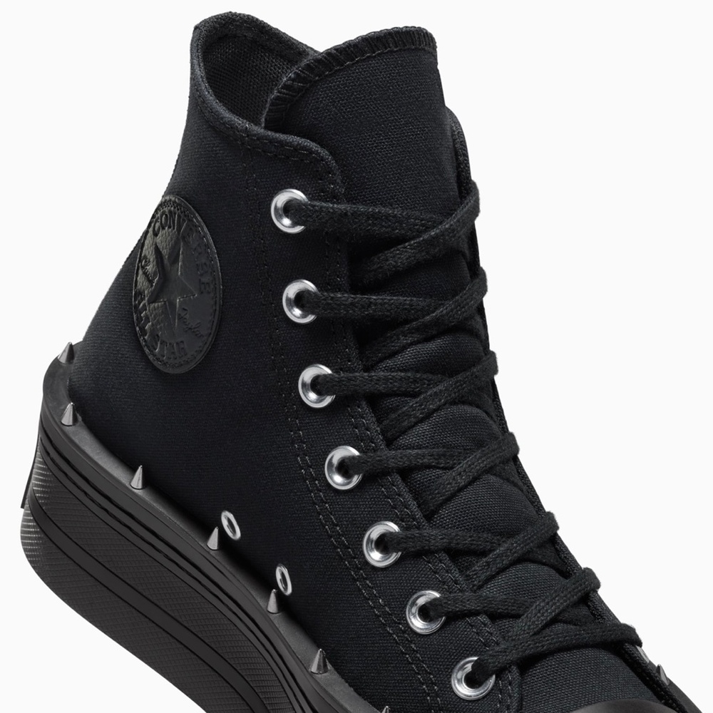 Converse Chuck Taylor All Star Modern Lift Platform Studded Black size 8.5 NEW - Picture 6 of 12